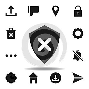 user cross shield icon. set of web illustration icons. signs, symbols can be used for web, logo, mobile app, UI, UX