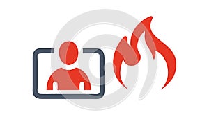 User in Danger, Emergency or Warning Icon, vector design Generative AI