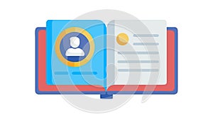 User Data or Personal Document Book Icon, vector design Generative AI