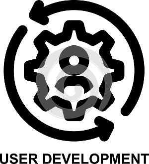 user development, customer development, human resources, development, behaviorally, personalization outline icon