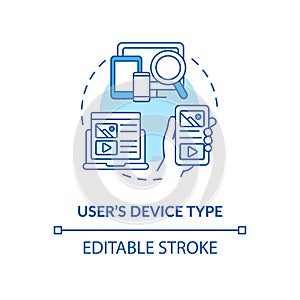 User device type blue concept icon