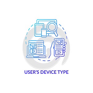 User device type blue gradient concept icon