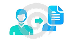 User Document Exchange, Information Sharing and Collaboration Icon, vector design Generative AI