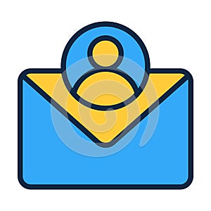 Email User Flat Colored Icon for Personal and Account Communication