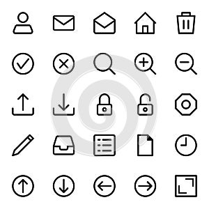 User and Essential UI Icon in Line Style