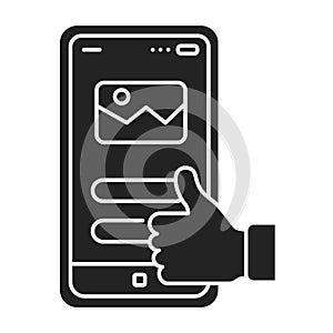 User experience black glyph icon. Pictogram for web page, mobile app, promo. UI UX GUI design element