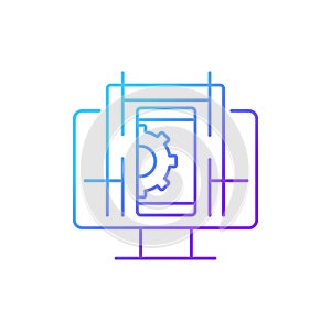 User experience design gradient linear vector icon