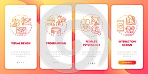 User experience design onboarding mobile app page screen