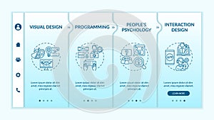 User experience design onboarding vector template