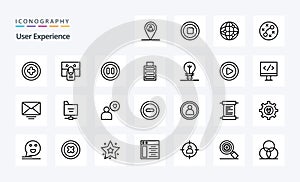 25 User Experience Line icon pack