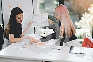 User experience user interface concept, ux ui Graphic designer creative sketch breif user experience interface color planning