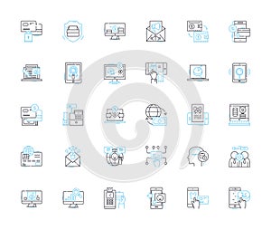 User exploration linear icons set. Research, Insight, Observation, Empathy, Feedback, Interview, Investigation line photo