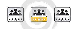 User Feedback Stars. Customer Opinions. Satisfaction and customer service. Vector illustration