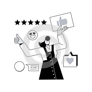 User feedback and website rating abstract concept vector illustration.