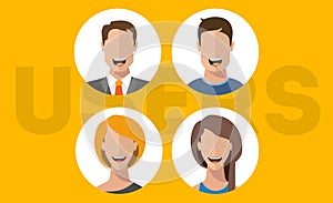 User flat vector characters man and woman