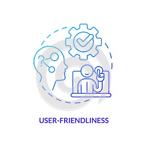 User-friendliness blue gradient concept icon