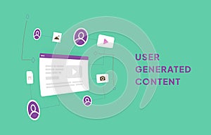 User generated content. UGC Vector illustration Concept