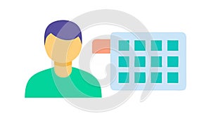 User with Grid for Data Entry or Planning, vector design Generative AI