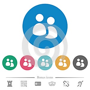 User group flat round icons