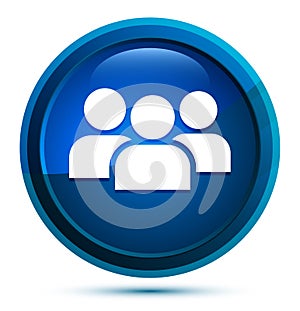 User group icon elegant blue round button illustration
