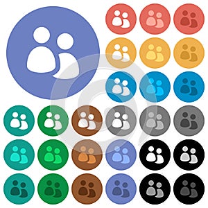 User group round flat multi colored icons