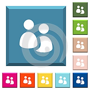 User group white icons on edged square buttons