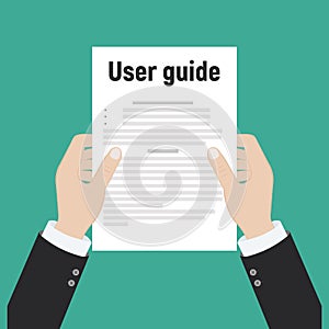 User guide document on table book manual.Vector illustration