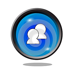 User icon on blue button