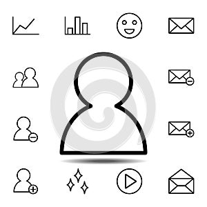 user icon. Simple thin line, outline vector element of minimalistic, web icons set for UI and UX, website or mobile application