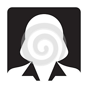 User Icon Vector Female Person Profile Avatar Symbol Glyph Pictogram Sign