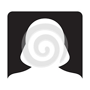 User Icon Vector Female Person Profile Avatar Symbol Glyph Pictogram Sign