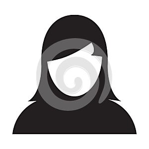 User Icon Vector Female Person Symbol Profile Avatar Sign Glyph Pictogram illustration