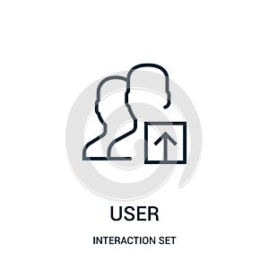 user icon vector from interaction set collection. Thin line user outline icon vector illustration