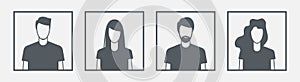 User icon vector. People head avatar illustration. Man and woman face sign for web design or mobile app