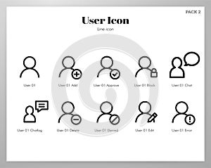 User icons Line pack