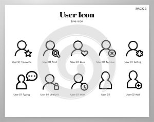 User icons Line pack