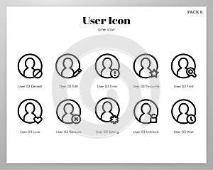 User icons Line pack