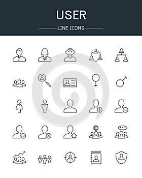 User icons line style