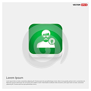 User Idea icon Green Web Button