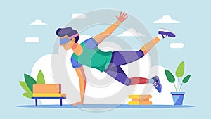 A user incorporating VR parkour in their daily fitness routine enjoying a fun and fastpaced workout that improves their photo