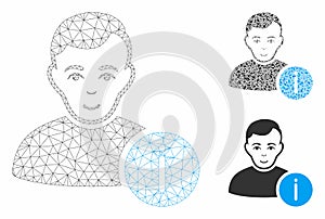 User Info Vector Mesh Wire Frame Model and Triangle Mosaic Icon