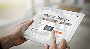 Website Design Concept on Digital Tablet
