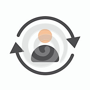 User interaction cycle icon representing continuous engagement and feedback loops