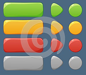 User interface colorful buttons set