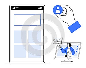 Digital User Interface and Online Collaboration Concept Profile Management and Analytics
