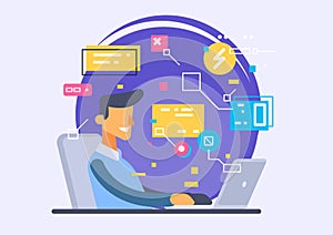 User Interface Design, Application development and UI, UX design. Creative vector illustration