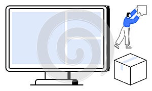 User Interface Design Concept with Modular Layout on Computer Screen