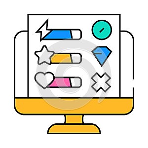 user interface design game development icon color illustration