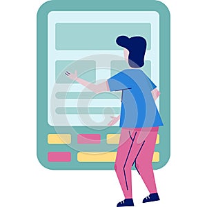 User interface development icon man work on phone