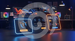 Handdrawn Line Style User Interface Element Control Button Design, generative ai